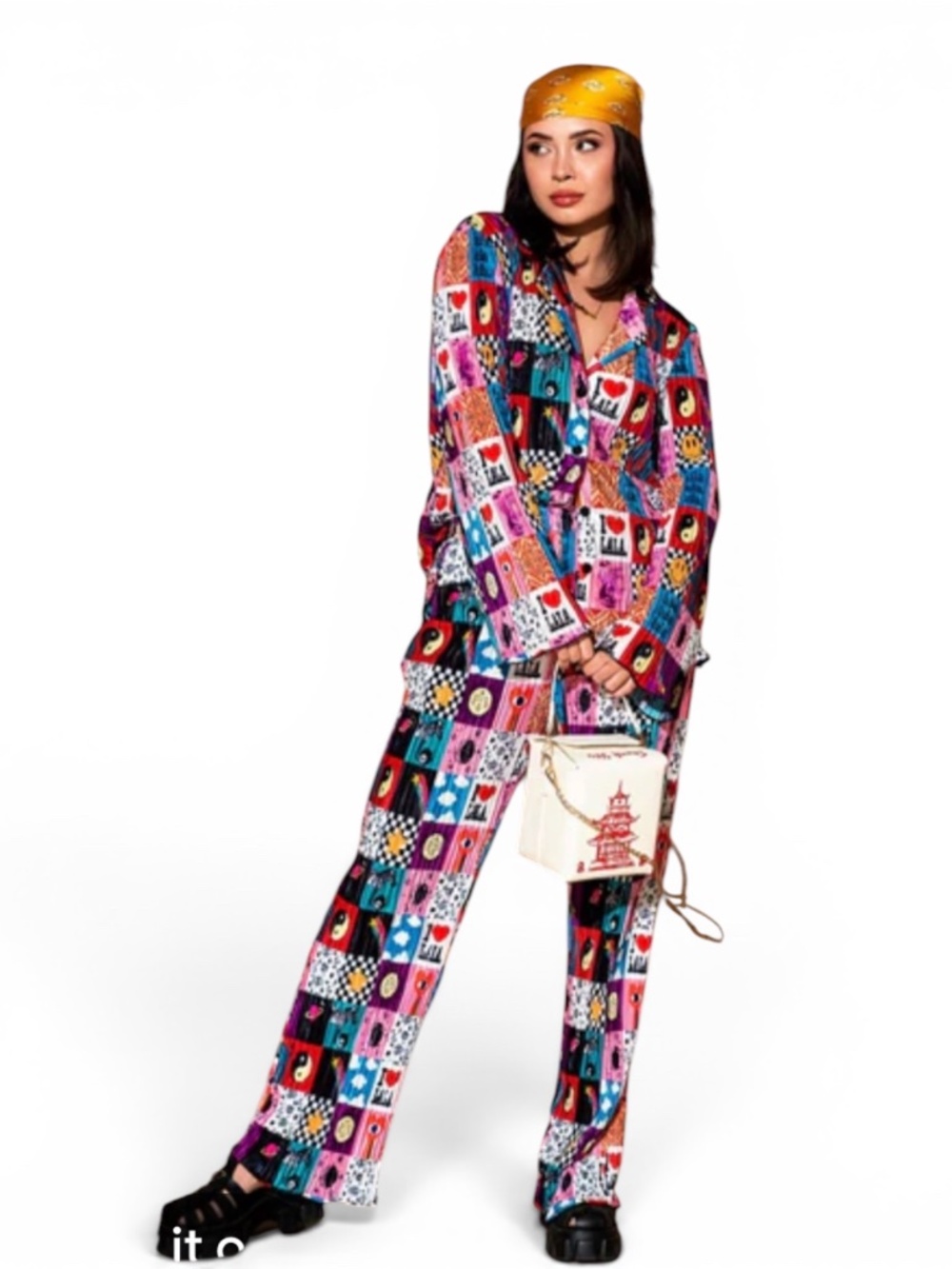 Dressed in Lala - Long Sleeve Plisseé Set in Lala World - Medium